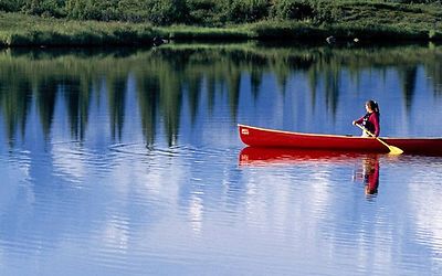 A canoe expedition with view