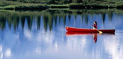 A canoe expedition with view